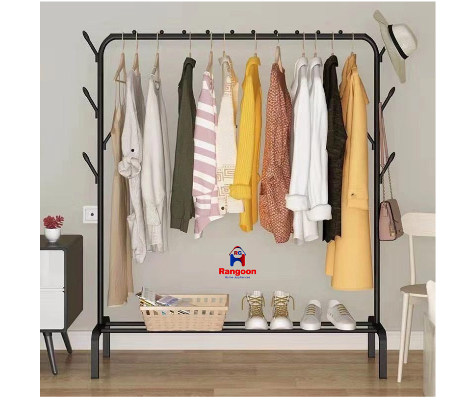 Clothes Hanging On Clothes Rack (အဝတ်ချိတ်တိုင်ကြီး)