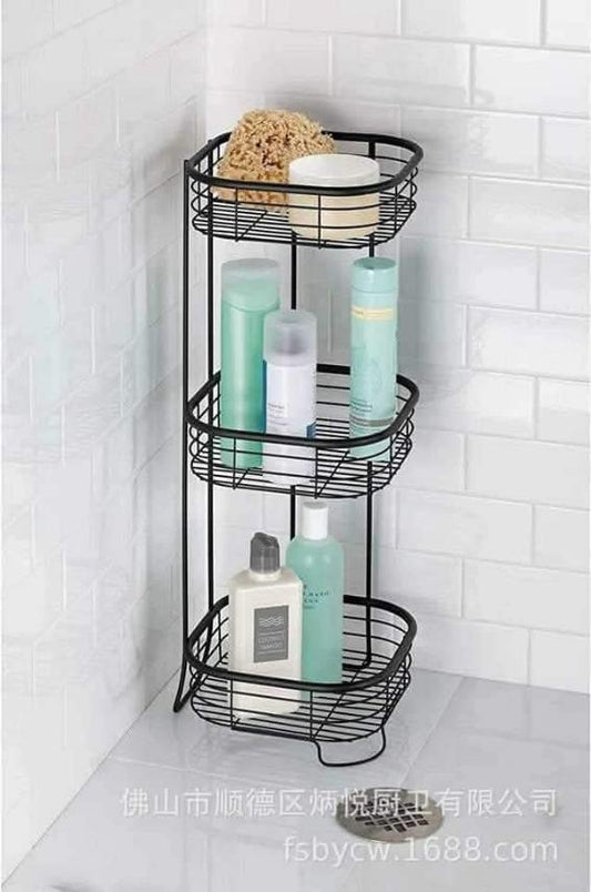 3 tier bathroom shelf (iron) ( 3 ဆင့်ရေချိုးခန်းသံစင် လေးထောင့် )